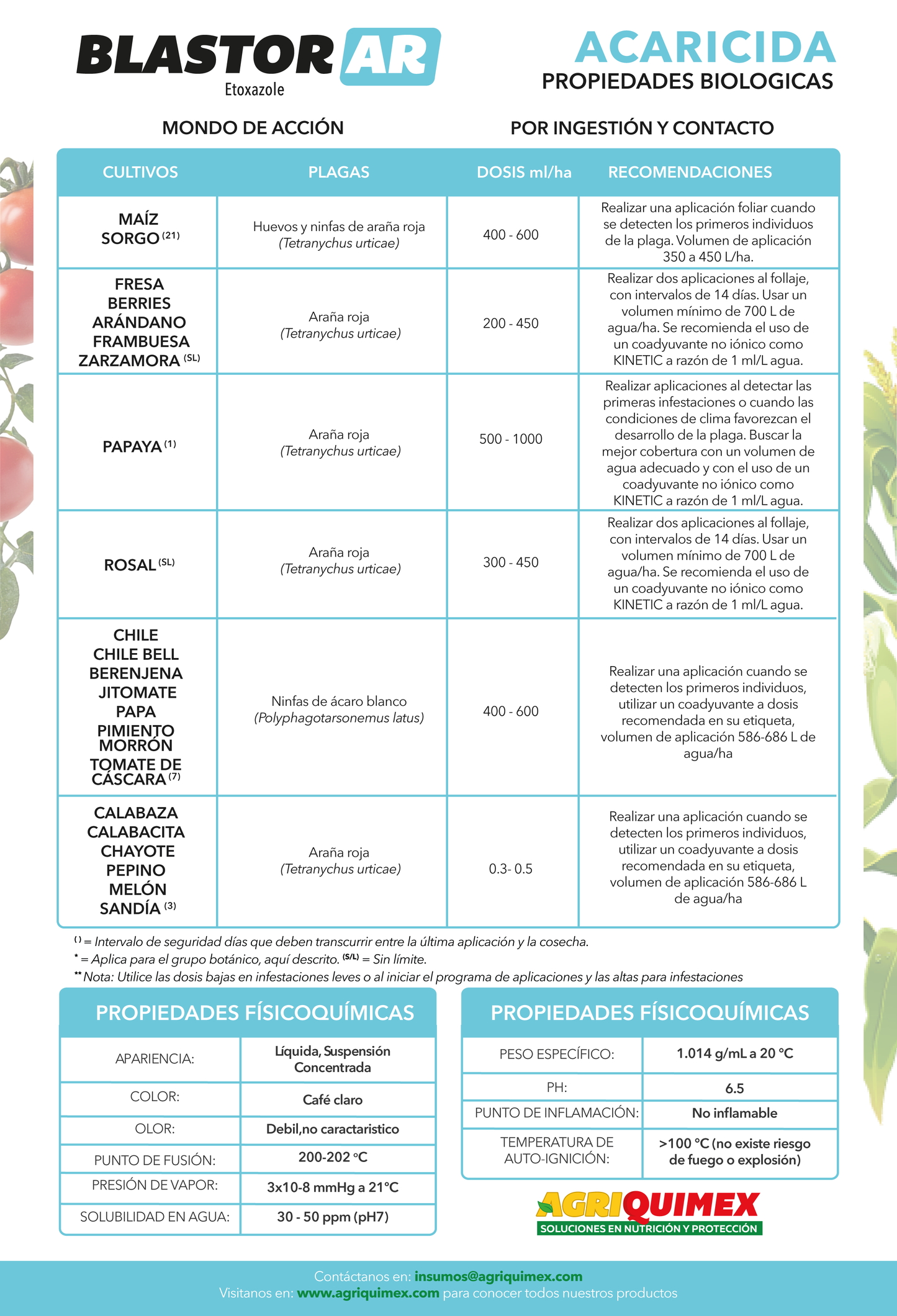 BLASTOR AR, Acaricida (Etoxazole) 1L.