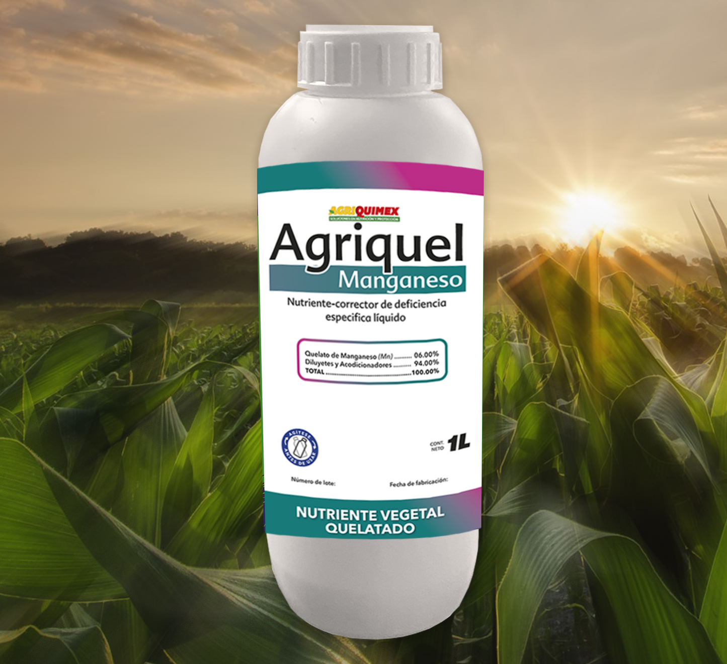 AGRIQUEL MANGANESO, (Quelatado de Manganeso+Diluyentes y acondicionadores) 1L.