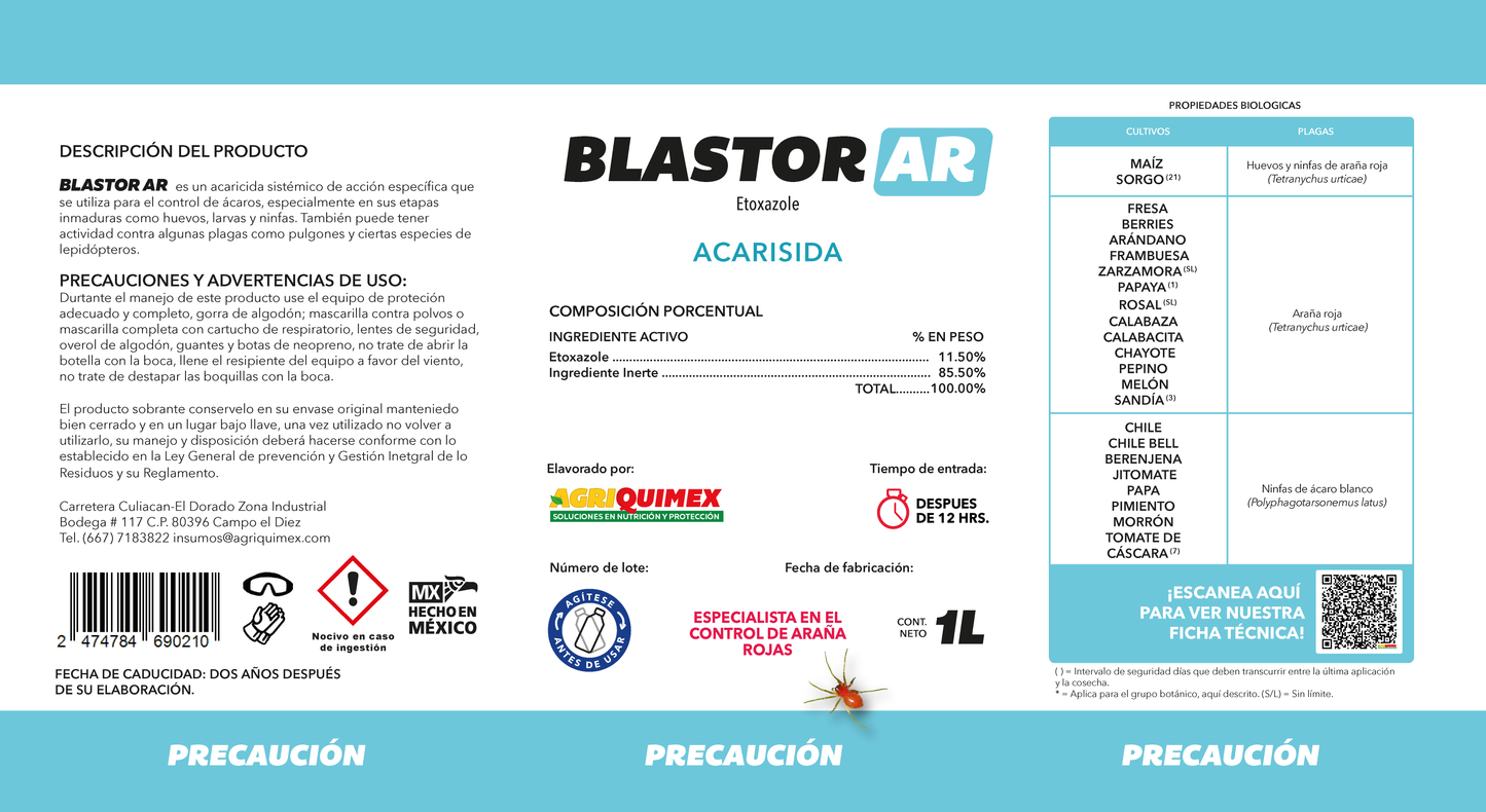 BLASTOR AR, Acaricida (Etoxazole) 1L.