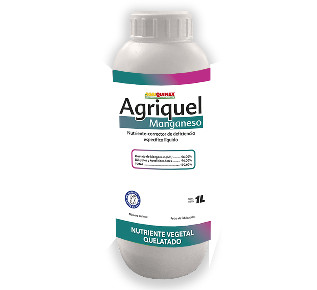 AGRIQUEL MANGANESO, (Quelatado de Manganeso+Diluyentes y acondicionadores) 1L.