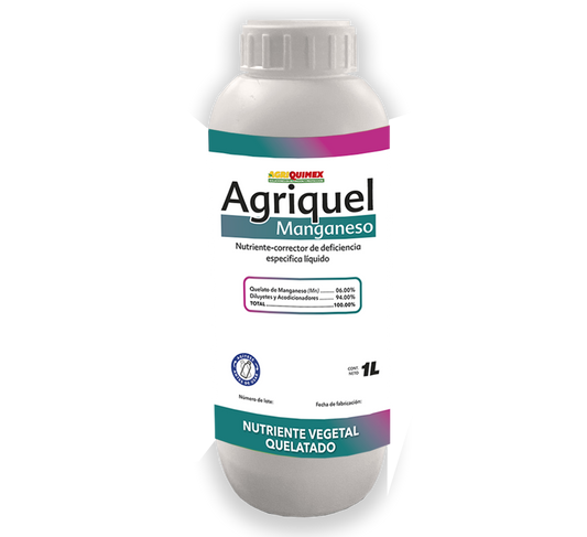 AGRIQUEL MANGANESO, (Quelatado de Manganeso+Diluyentes y acondicionadores) 1L.
